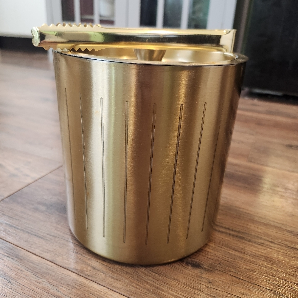 Project 62 Stainless Steel Ice Bucket with Tong - Gold